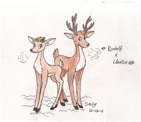 Rudolph And Clarice By I Haz A Doodle Plex On Deviantart Doodles Art Christmas Pictures