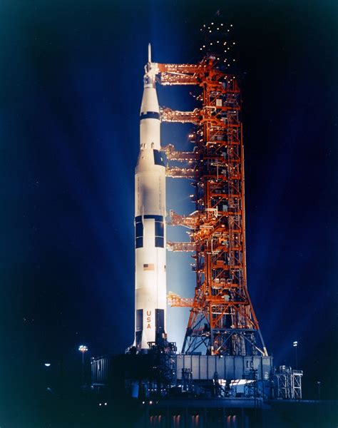 Ksc 71pc 70 128k Or 926k Apollo 14 Saturn V On Pad 39 A At Night
