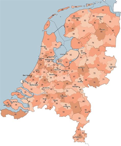 postcodes in nederland kaart vogels