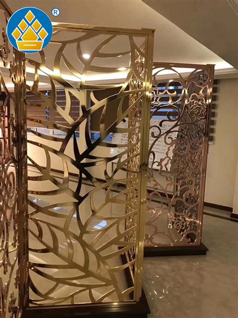 China Stainless Steel Decorative Perforated Partition Panels Laser Cut