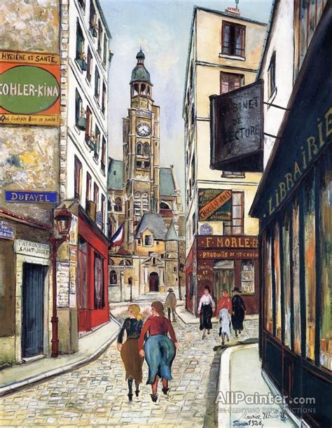 Maurice Utrillo The Tower Of Saint Etienne Du Mont View From The Rue