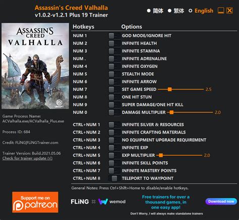Assassin S Creed Valhalla Trainer FLiNG Trainer PC Game Cheats And Mods