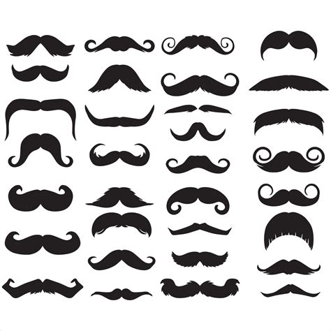 Collection Of Mustache Shape Silhouettes Of Men 5677329 Vector Art At