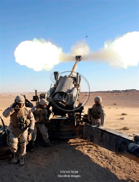 A 155mm High Explosive Artillery Shell Is Blasted Out Of A M198