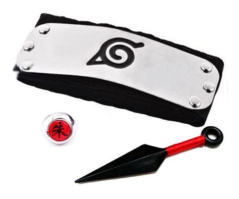 Kit Bandana Naruto Folha Metal Shippuden Com Kunai Original R 7200