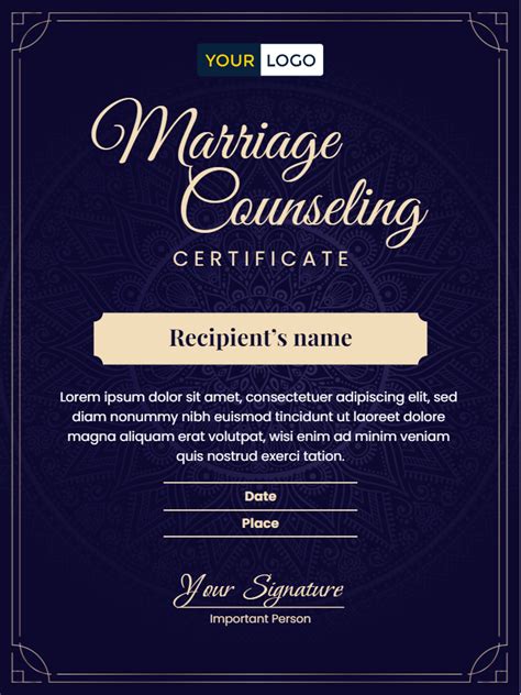 5 Free Marriage Counseling Certificate Templates