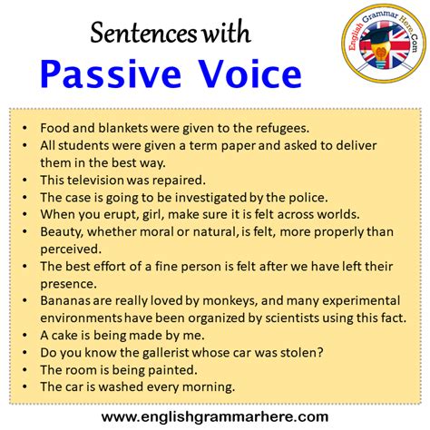 Sentences With Passive Voice Passive Voice In A Sentence In English