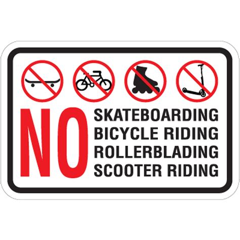 No Skateboarding Sign 17 X 11 Aluminum Signquick