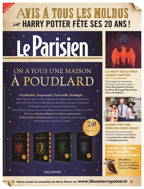 It is cognate with the english words say and saw (in the sense 'a saying', as in old saw), and the german sage; Gallimard et Warner Bros. fêtent les 20 ans de la saga Harry Potter avec le Parisien - Aujourd ...