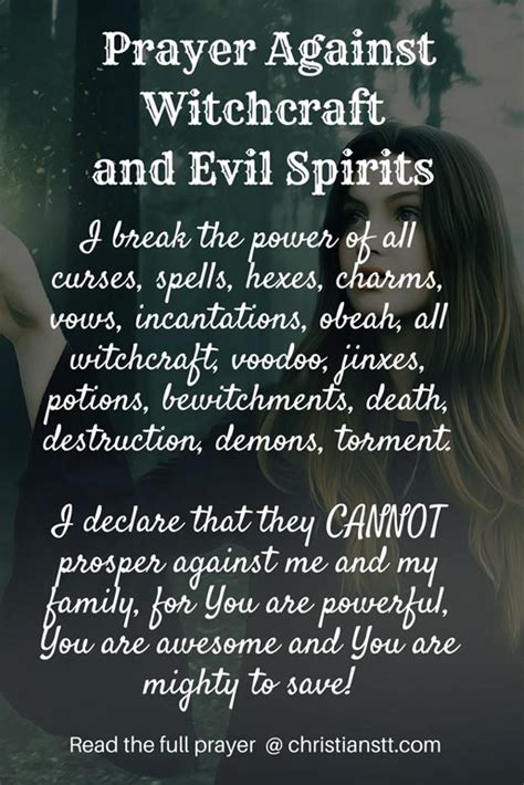 Prayer Against Witchcraft And Evil Spirits Christianstt