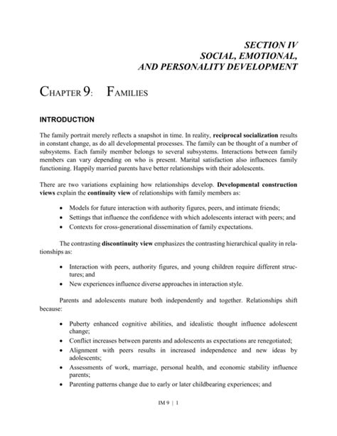 Section 3 The Contexts Of Adolescent Development