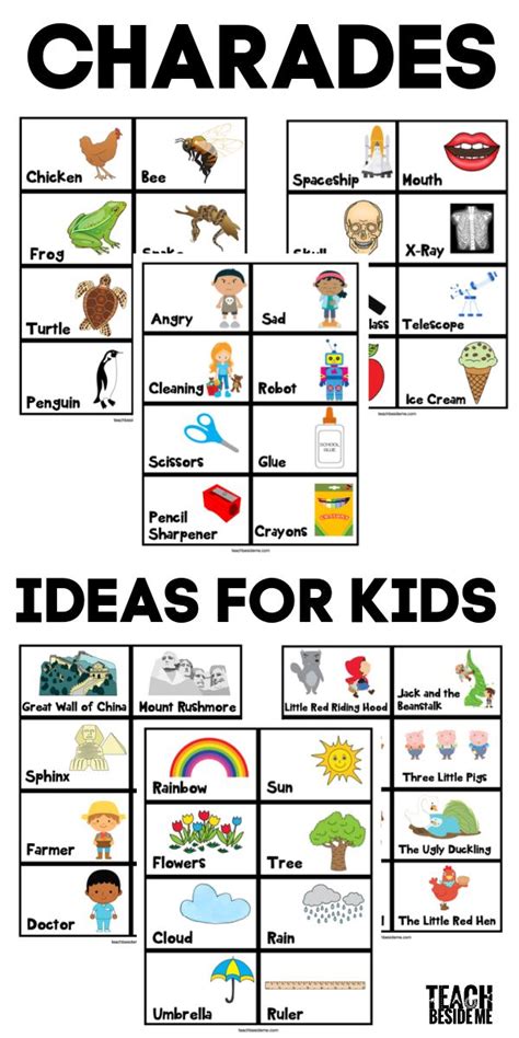 96 Printable Charades Ideas For Kids Charades For Kids Charades Fun