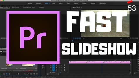 How To Create A Slideshow In 1 Minute Premiere Pro Youtube