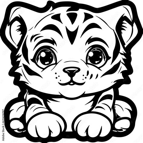 Stockvector Baby Tiger SVG Cute Tiger SVG Tiger Cub SVG Tiger Head