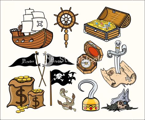 Pirates And Stuff Cartoon Vector Illustration Royalty Free Stock