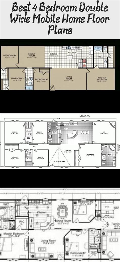 3 simple to make 16x80 mobile home floor plans bee. Best 4 Bedroom Double Wide Mobile Home Floor Plans in 2020 ...