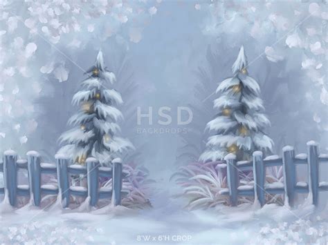 Winter Wonderland Backdrop For Photography Snowy Forest Backdrop