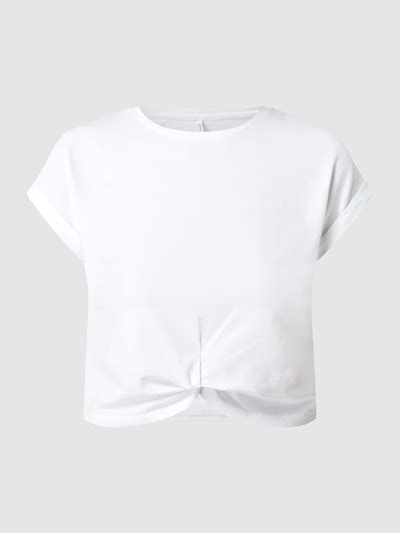 Only Cropped Shirt Mit Knotendetail Modell Reign Weiss Online Kaufen