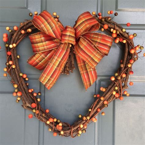 Inspired By My Love For Fall This Heart Shaped Wreath Adds A Touch Of