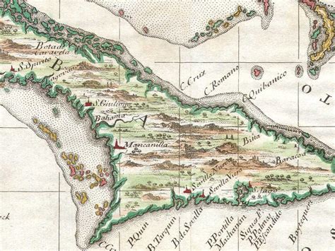 Old Map Of Cuba By Coltellini The Old Map And Clock Company