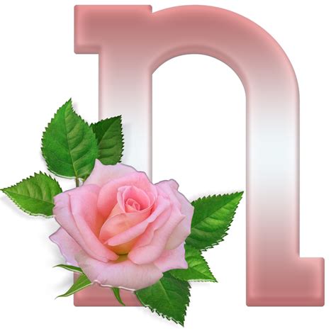Sussurro De Amor Alfabeto Decorativo Png Com Rosa