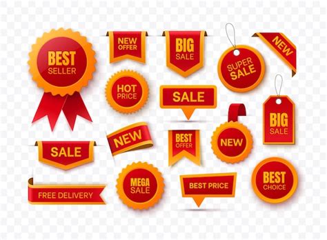 Free Vector Different Sale Green Ribbons Flat Icon Set Price Badges