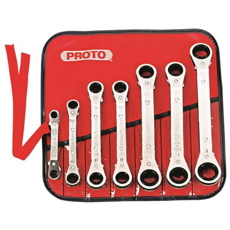 Proto 7 Piece Offset Reversible Ratcheting Box Wrench Set 6 And 12 Point