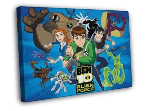 Ben 10 Alien Force Characters Cartoon Tv Series Art Wall 20x16 Framed