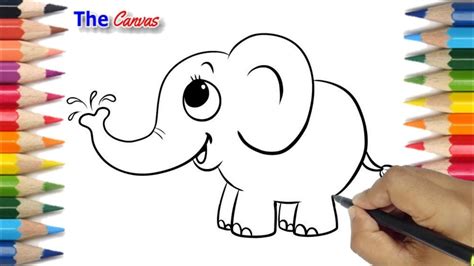 How To Draw A Cute Elephant Step By Step For Beginners Simple Elephant Drawing For Kids Youtube