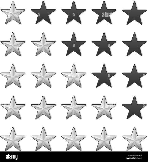 Silver Stars Rating On A White Background Stock Vector Image And Art Alamy
