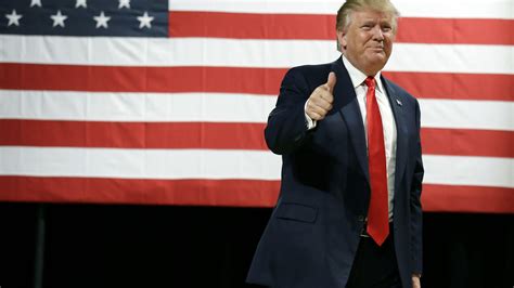 Smiley Donald Trump Is Showing Thumbs Up In Us Flag Background Hd