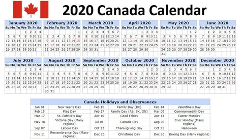 Calendar 2023 With Holidays Canada 2023 Printable Calendar