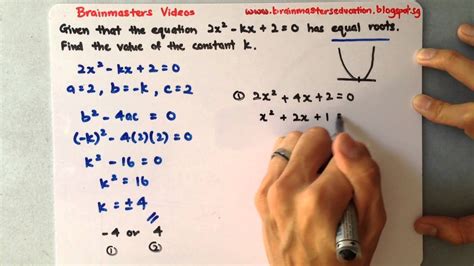 Quadratic Equations Nature Of Roots Real And Equal Roots Youtube