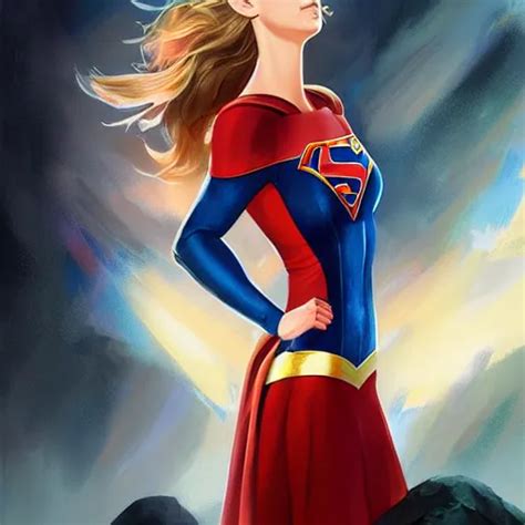 Melissa Benoist As Supergirl By Stanley Artgerm Lau Stable Diffusion