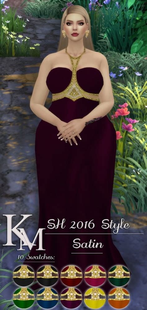 Sh 2016 Style Satin Dress By Katarina At Km Sims 4 Updates