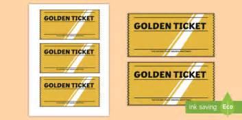 Golden Ticket Template Role Play Primary Resource