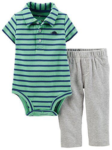Carters Baby Boys 2 Piece Striped Layette Set Baby Green 24 Months