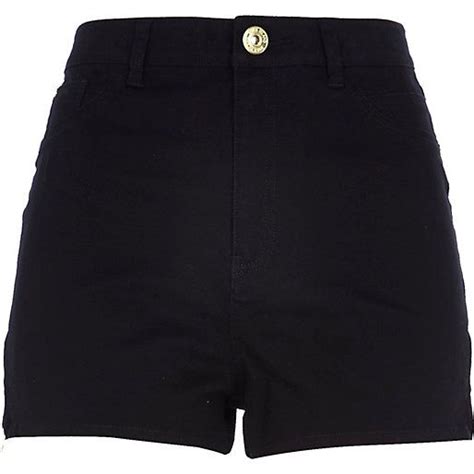 Black High Waisted Stretch Shorts Denim Shorts Shorts Women