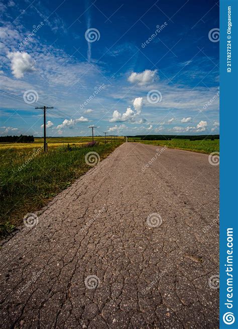 Country Road In Hot Summer Stock Photo Image Of Agriculture 217827224