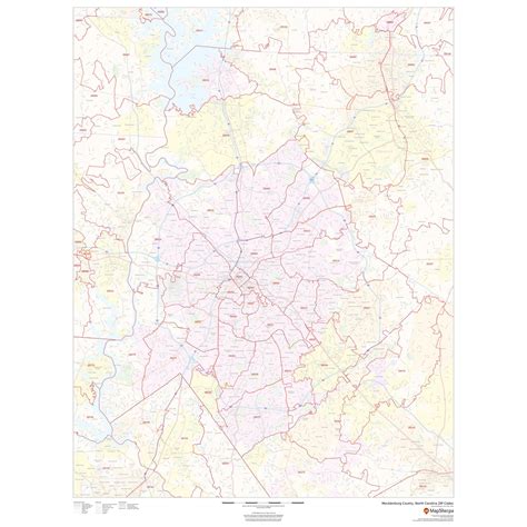 Mecklenburg County, North Carolina - Zip Codes by Map Sherpa - The Map Shop