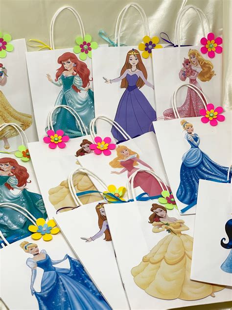 Disney Princess Personalized Party Favor Bags And Tags Etsy