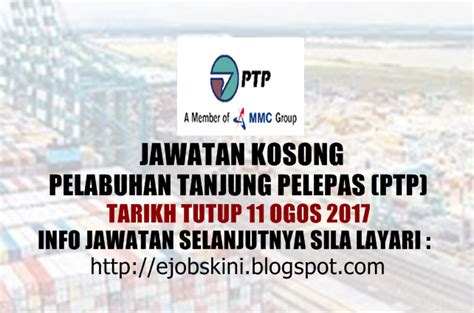 Portal kerjaya jawatan kosong terkini hanya menyiarkan untuk memudahkan permohonan anda. Jawatan Kosong Pelabuhan Tanjung Pelepas Sdn Bhd (PTP ...