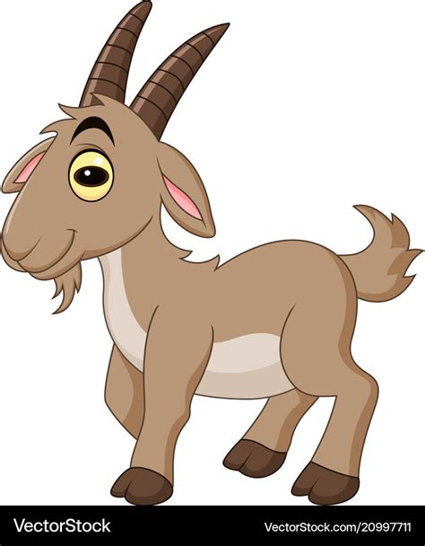 Cartoon Goat Isolated On White Background Vector Image