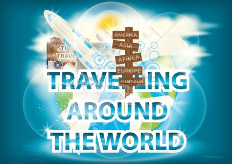 Travelling Around The World Wallpaper Vector Image