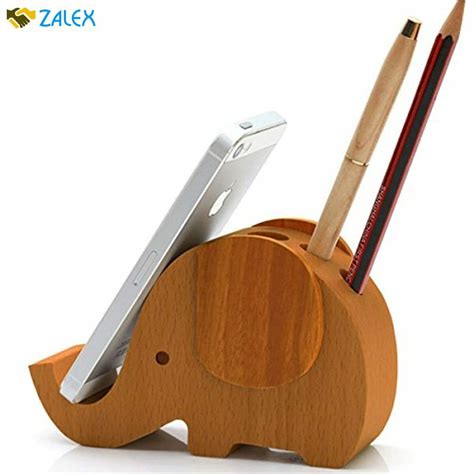 Apsoonsell Wooden Elephant Phone Holder With Cute Desktop