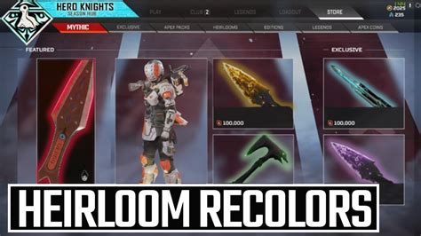 Apex Legends New Heirlooms And Recolors Explained Youtube