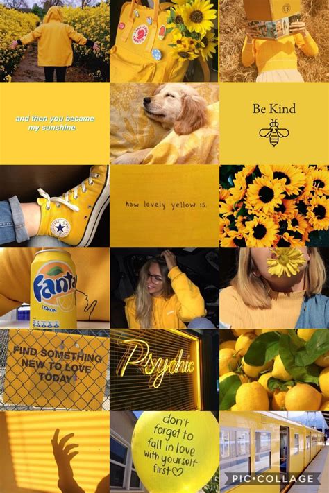I set out to find the very best ideas for decorating a teen room and i will share them all with you too. Aesthetic Wallpaper Collage Yellow Aesthetic - Quotes and ...
