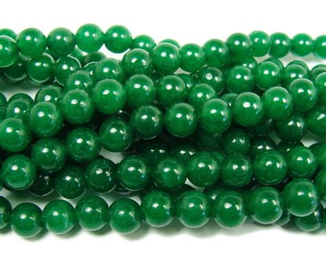 8mm 155 Emerald Green Jade Smooth Round Beads Genuine Natural