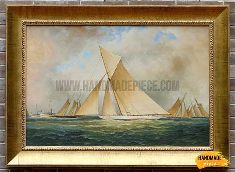 America S Cup Yacht Vigilant 1893 Oil Painting