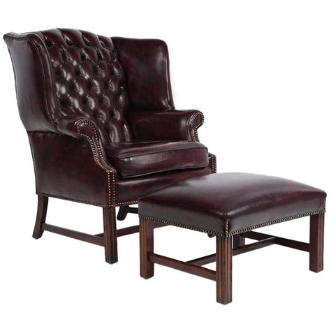 The padded head rest is extra supportive, and the winged back and smaller armrests offer more shoulder and elbow space. Oversized Lillian August Brown Tufted Leather English ...
